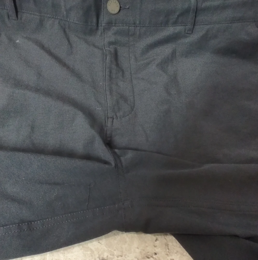 Faherty Mens All Day Stretch Khaki Navy Blue Shorts 38